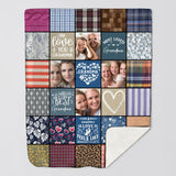 Personalized Upload Your Grandma Aunt Nana Mommy Photos Love You  Quilt Blanket Printed QTHQ1303