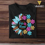 Personalized Fur Mama Sunflower & Pet Name Tshirt Printed 23MAR-DT13