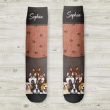 Personalized Dog Lovers Paw Crew Socks Printed PNHQ1403