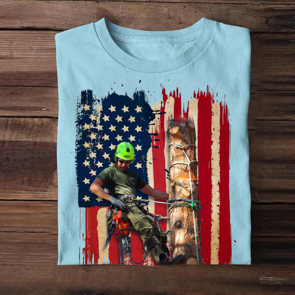 Personalized Upload Your Arborist Photo Tshirt Printed 23MAR-DT14