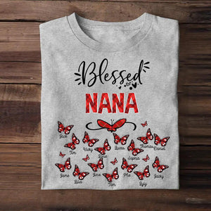 Personalized Nickname Grandma, Blessed Nana Butterfly Tshirt Printed QTDT1403