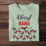 Personalized Nickname Grandma, Blessed Nana Butterfly Tshirt Printed QTDT1403