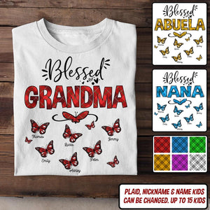 Personalized Nickname Grandma, Blessed Nana Butterfly Tshirt Printed QTDT1403