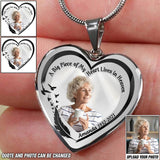 Personalized Upload Photo A Big Piece of My Heart Lives in Heaven Memorial Necklace Printed QTDT1503