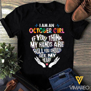 OCTOBER GIRL YOU SHOULD SEE MY HEART TSHIRT NEY14