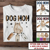 Personalized Dog Mom With Hand And Paw Tshirt Printed 23MAR-DT17