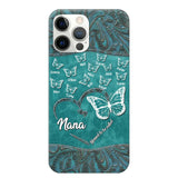 Personalized Butterflies Grandma Heart & Kid's Name Phonecase Printed QTDT1703
