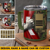 Personalized Swiss Veteran/Soldier Rank Camo & Name Insulated Mug 10oz Printed 23MAR-HQ21