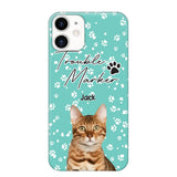 Personalized Upload Your Cat Photo Trouble Marker Cat Lovers Silicon Phonecase QTHQ2203