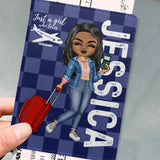 Personalized Travel Is My Therapy, Just A Girl Who Loves Traveling Passport Holder Printed QTDT2903
