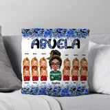 Personalized Abuela Grandma & Kid Name Flowers Background Pillow Printed QTHQ2803