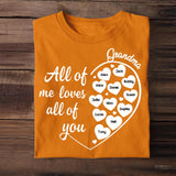 Personalized All of Me Loves All of You Grandma & Kid's Name Tshirt Printed QTDT3103