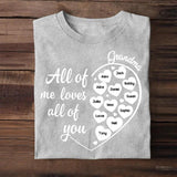 Personalized All of Me Loves All of You Grandma & Kid's Name Tshirt Printed QTDT3103