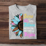 June Girl With Tattoos Pretty Eyes And Thick Things Sunflower Colorful Tshirts Printed QTHQ0404