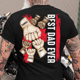 Personalized Best Canadian Dad Ever Flag Hand Kid Name Tshirt Printed QTDT0604