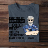 Personalized Australian Soldier/ Veteran Rank Camo Dont't Piss Off Old Veteran The Other We Get The Less "Life In Prison Is A Deterrent" Tshirts 23APR-BQT07