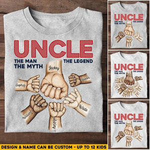 Personalized Uncle The Man The Myth The Legend Kid Name Hand Tshirt Printed 23APR-HQ11