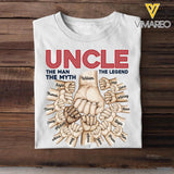 Personalized Uncle The Man The Myth The Legend Kid Name Hand Tshirt Printed 23APR-HQ11