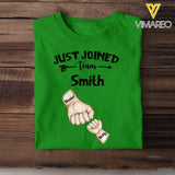 Personalized Family & Kids Name Just Joined Team TShirt Or Baby Onesize QTPN1304