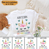 Personalized Aunticorn & Kid Name Tshirt Printed 23APR-BQT18