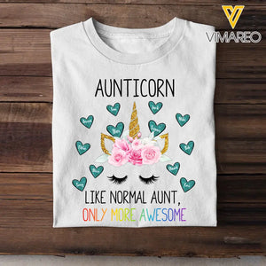 Personalized Aunticorn & Kid Name Tshirt Printed 23APR-BQT18