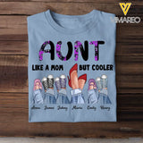 Personalized Aunt Like A Mom But Cooler & Kid Name T-shirt Printed QTPN1704