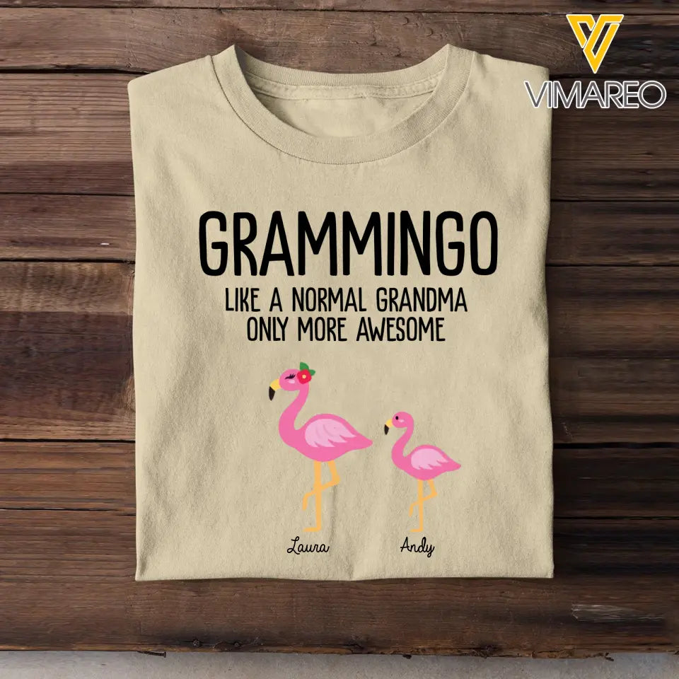 Personalized Grammingo Like A Normal Grandma Only More Awesome Kid Name T-shirt Printed 23APR-TB24