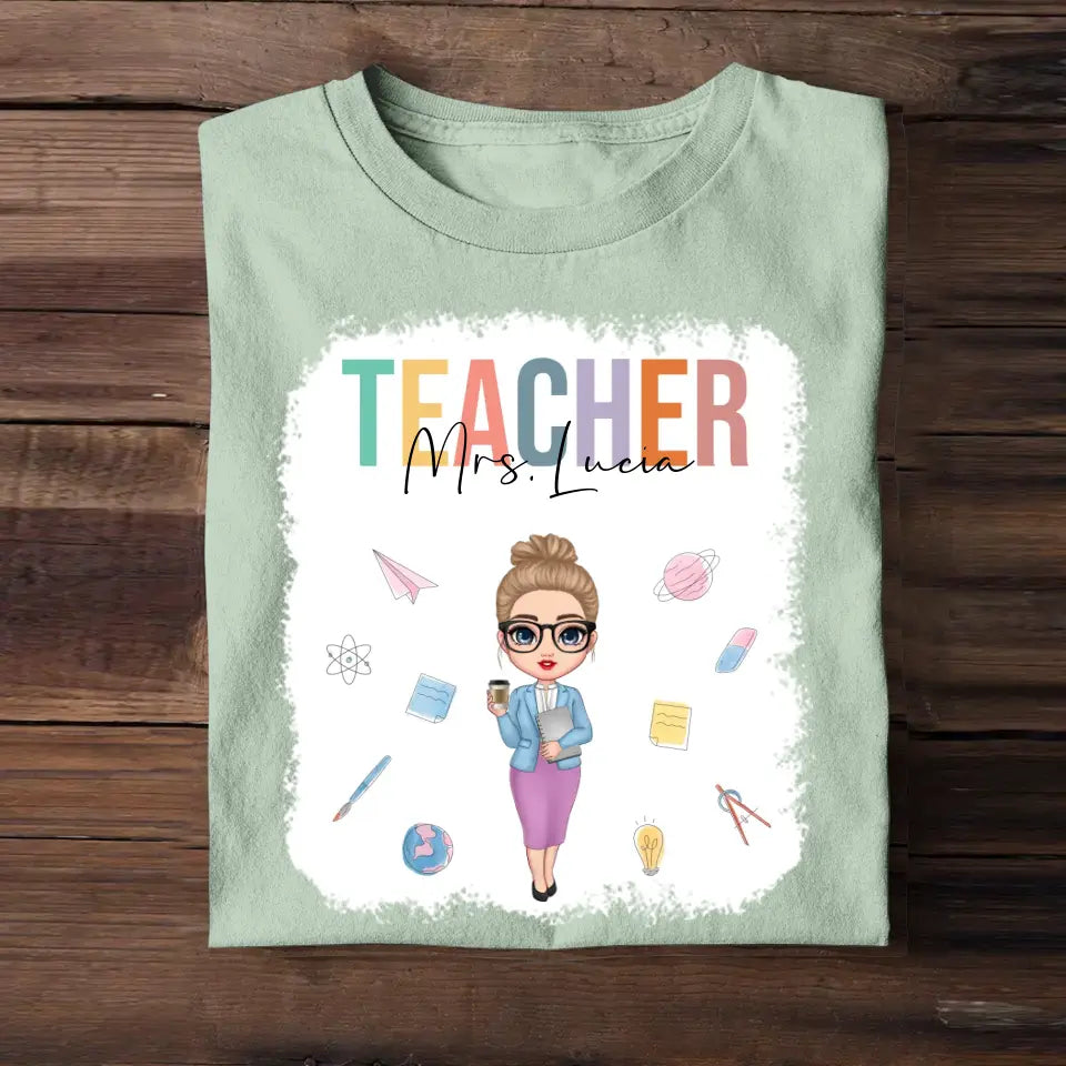 Personalized Teacher with Name Gift for Teachers T-shirt Printed PNBQT2104