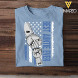 Personalized Best Auntie Ever Hand Kid Name Flag Art Tshirt 23APR-BQT2404
