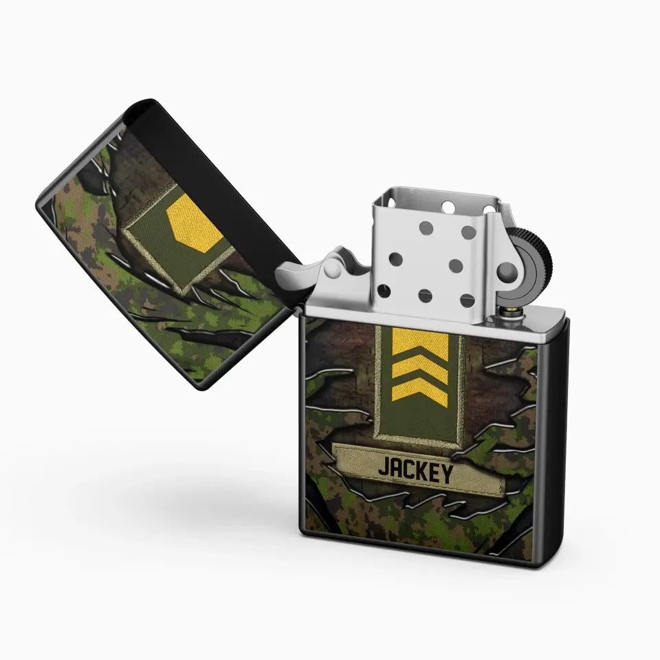 Personalized Finnish Veteran/Soldier Rank Camo with Name Lighter Case Printed 23MAY-HQ04