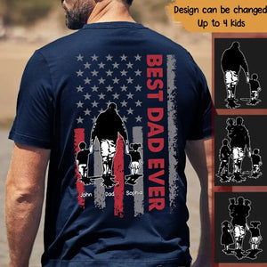 Personalized Best Dad Ever US Flag T-shirt Printed QTPN0405