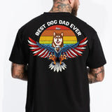 Personalized Best Dog Dad Ever Eagle Flag Father's Day Tshirt