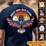 Personalized Best Dog Dad Ever Eagle Flag Father's Day Tshirt