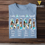 Personalized Live Love Spoil Mimi Grandma with Kid Name Tshirt Printed QTHQ0805