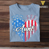 Personalized Auntie Heart Flag Kid Name Tshirt Printed 23MAY-PN10