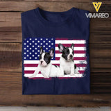 Personalized Upload Your Dog Photo US Flag Tshirt Printed 23MAY-TB10