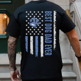 Personalized Best Dog Dad Ever US Flag Paws with Name Dog Couple T-shirt Printed 23MAY-DT15