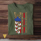 Personalized Blessed To Be Called Grandma Butterflies with Kid Name US Flag T-shirt Printed PNHQ1505