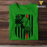 Personalized Fireman Department & Name US Flag T-shirt Printed QTHQ1605
