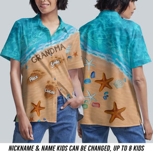 Personalized Beach Summer Vibe Grandma & Kid Name Hawaii Shirt Printed PNDT2205
