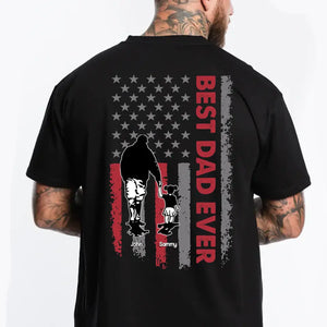 Personalized Best Dad Ever US Flag T-shirt Printed QTPN0405