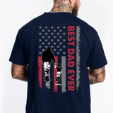 Personalized Best Dad Ever US Flag T-shirt Printed QTPN0405