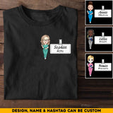 Personalized Nurse Chibi Works Badge With Name And Dept Tshirt