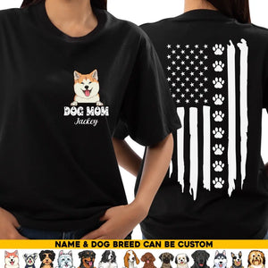 Personalized Dog Mom Flag Dog Lovers T-Shirt Printed QTHQ3006