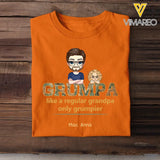 Personalized Grumpa Like A Regular Grandpa Only Grumpier Kids Names T-shirt Printed QTPN3105