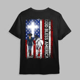 Personalized God Bless America Horse Girl Flag T-shirt Printed MTHHQ0206