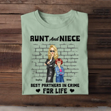 Personalized Aunt And Niece Best Partners In Crime For Life T-shirt Printed 23JUN-PN06