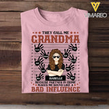 Personalized They Call Me Grandma Hands with Kid Names T-shirt Printed PNDT1306