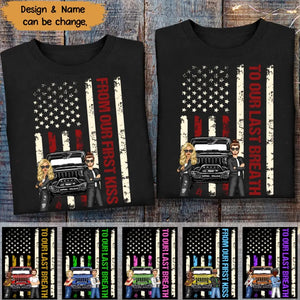 Personalized From Our First Kiss Couple Jeep T-shirt Printed QTBQT1306