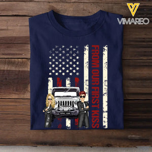 Personalized From Our First Kiss Couple Jeep T-shirt Printed QTBQT1306